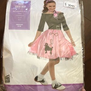 Miss Sock Hop Kids Costume - Pink and Black